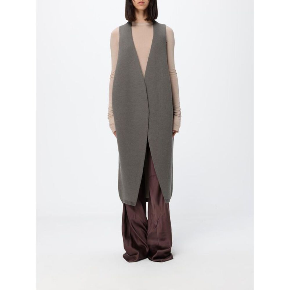 Rick Owens Women Rick Owens Long Cashmere Knit Waistcoat With Deep V-Neck